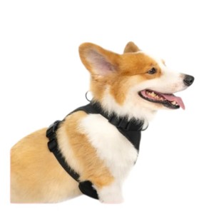 Harnais pour chien réglable en nylon avec boucle de fermeture, couleur noire unie, style simple, type Rower - Product Image 3