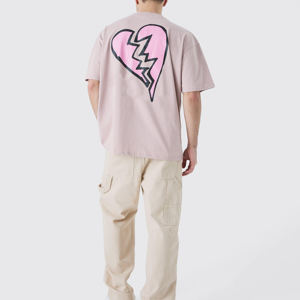 Impresora de secado rápido Impresión personalizada 100% algodón Camiseta impresa personalizada de peso pesado de gran tamaño para hombres - Product Image 4