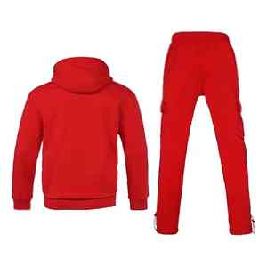 Survêtements de sport chauds pour hommes en mélange de polyester et de coton, à capuche, respirants, taille élastique, nouveau design, grande taille, fermeture éclair intégrale - Product Image 5