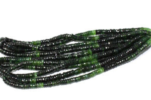 Cuentas de neumáticos Heishi facetadas de Aventurina verde Natural sombreada, cuentas de Aventurina de 5-6mm para fabricación de joyas del fabricante indio 16" - Product Image 3