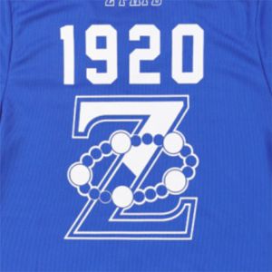 T-shirt en jersey de football ZPB-Bleu royal | T-shirt Zeta Phi Beta en polyester 100% avec logo de l'équipe imprimé sur la manche, le devant et le dos - Product Image 4