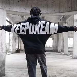 Sudadera con Capucha Extra Grande de Alta Calidad para Hombre, Ropa de Calle Personalizada Estilo Y2K, Ropa de Invierno 100% Algodón Transpirable - Product Image 3