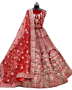 Cao trên nhu cầu phụ nữ lehenga choli thêu làm việc Bridal lengha choli cho đám cưới và lễ hội từ Ấn Độ bán buôn Nhà cung cấp