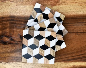 Posavasos de té de madera de lujo Posavasos de bebidas decorativos para regalos, bodas y restaurantes - Product Image 2