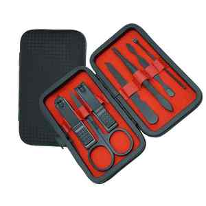 Nouvelle arrivée manucure coupe 7 pièces ensemble en acier inoxydable pour un usage domestique facile à utiliser manucure ensemble noir couleur enduit ensemble - Product Image 3