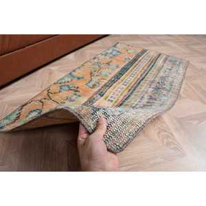 Alfombra Pequeña Vintage, Alfombra Turca de 2.1x4.1 pies, Alfombra de Lana Azul - Product Image 5