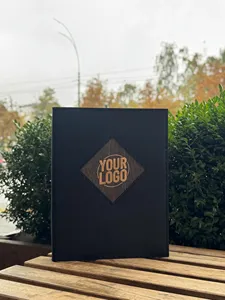 Carpeta de Menú de Madera Marrón Personalizada DIVRIS con Anillas para Cafetería, Bar, Restaurante, Portamenús de Varias Páginas con Panel de Madera para Logotipo - Product Image 4