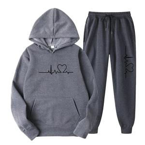 Nouveau design de survêtement pour hommes Ensemble deux pièces en polaire à capuche pour hommes Vêtements de sport Survêtement d'entraînement pour hommes - Product Image 5
