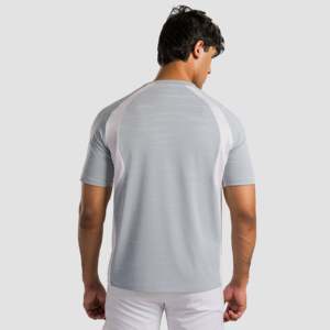 Camiseta de Tenis Edge 100% Poliéster Verde-Blanco Diseño Sólido con Patrón Técnica Bordada Estilo Ajustado Jersey de Punto Corto - Product Image 2