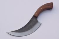 Cuchillo de Carnicero de Acero al Carbono de Alta Calidad Forjado a Mano con Mango de Madera y Hoja de Espiga Completa, Grado Industrial, OEM/ODM