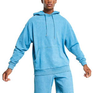 Usine prix de gros Logo personnalisé Applique brodé hommes lavage à l'acide à capuche 2025 dernier Style séchage rapide 100% coton polaire - Product Image 1