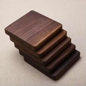 Handmade Acacia Wood Square Cup Coasters <b>Polished</b> Tea Plate and Wooden walnut coasters by crescent crafts - Product Image 5