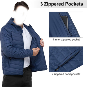 เสื้อแจ็กเก็ตแบบขนเป็ดผ้าใบน้ำหนักเบาสำหรับผู้ชายเสื้อผ้าแนวสตรีทเสื้อผ้าฤดูหนาว OEM แบบสวมสบาย - Product Image 4