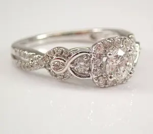 Anillo de Boda de Plata 925 con Moissanita para Mujer, Regalo de Compromiso, Fiesta, Aniversario, Diamante Tishya - Product Image 4