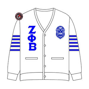 Zeta Phi Beta Finer Embroidery Women Acrylic <b>Cardigans</b> | ZOB Sorority Embroidered Ladies Custom Style <b>Cardigan</b> Sweater - Product Image 4
