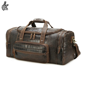 Sac de voyage en cuir grande capacité avec motif crocodile et logo personnalisé, 23 pouces - Product Image 3