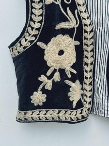 Chaleco Boho de Terciopelo Bordado, Chaleco Étnico Indio, Regalo de Navidad para Ella, Atuendo de Acción de Gracias, Chaqueta Étnica sin Mangas - Product Image 5