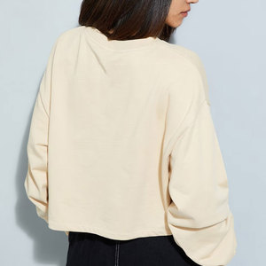 Sudadera de Manga Larga con Cuello en V, Estilo Hip Hop, 100% Algodón, para Mujer, con Logotipo Personalizado Impreso en la Parte Delantera, para Invierno/Otoño - Product Image 2