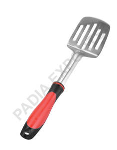 Turner ranurado de acero inoxidable con mango de plástico de fácil agarre Turner ranurado de acero inoxidable duradero para cocinar y servir - Product Image 1