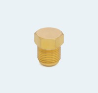 Tapón de latón forjado de 1/4 pulgada SAE con cabeza hexagonal y sellado, rosca UNF 7/16-20, tapa de extremo mecanizada por CNC para líneas de refrigeración HVAC
