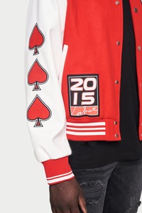 Chaqueta bomber universitaria de lana de alta calidad para hombre OEM al por mayor ropa de calle personalizada logotipo bordado soporte rojo béisbol Letterman - Product Image 6