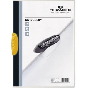 DURABLE Swingclip DIN A4 Polypropylene <b>Clipboard</b> with Yellow Clip Transparent Back Cover - Product Image 1