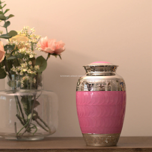 Pearl Pink Brass Cremation Urn Human Ashes Adult Handcrafted <b>Memorial</b> Urn Wholesale Bulk Supplier Manufacturer Factory Direct - Product Image 2