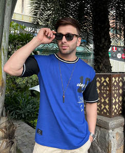 Hombres orgánicos 100% algodón 3D impresión en relieve camisetas gráfico personalizado en relieve Logo camiseta - Product Image 4