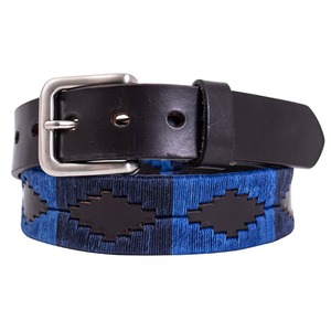 เข็มขัดหนัง PU สำหรับผู้ชายเข็มขัดกีฬาขี่ม้าหนัง PU ปักลายวิลเลี่ยมโปโล - Product Image 3