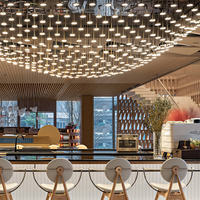 Lustre suspendu LED contemporain à hauteur réglable, grand modèle, moderne, carré, personnalisé, en cristal/verre, garantie 5 ans