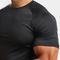 T-shirt Homme Personnalisé Écologique Léger en Polyester et Spandex, Col Rond, Coupe Classique, Manches Raglan, Imprimé, Séchage Rapide