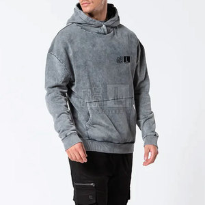 Sudadera con capucha de lavado ácido para hombre con el mejor diseño, ecológica, 100% algodón básico, temporada de invierno, cuello con capucha, patrón sólido - Product Image 2