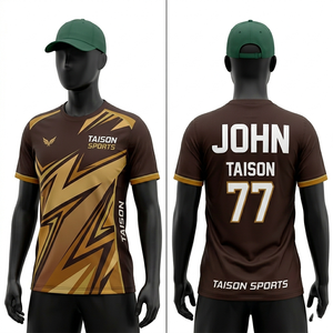เสื้อแบดมินตันหญิง 185 GSM ผ้าโพลีเอสเตอร์ซับเหงื่อ สีน้ำตาล เทา น้ำเงิน ลายกราฟิก ปักโลโก้ตามสั่ง เสื้อผ้ากีฬา - Product Image 6