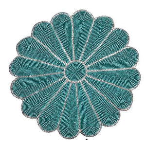 Manteles Individuales Bordados con Cuentas para Decoración de Mesa, Diseño Personalizado, Manteles Individuales con Cuentas de Semillas, Manteles Individuales Bordados Florales, MD HANDICRAFTS - Product Image 3