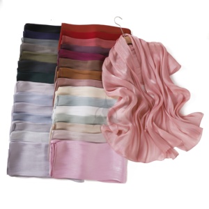 New Shiny <b>Silk</b> Feel Crinkle Turban Hijab Smooth Glitter Crepe Shawl <b>Scarf</b> Traditional <b>Scarves</b> & Shawls for Muslim Women - Product Image 6