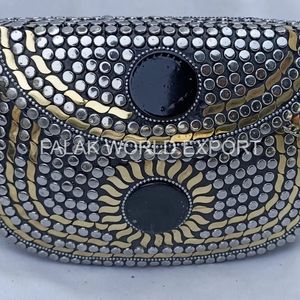 Elegante bolso de noche de Metal para mujer, bolso de mano de Metal de lujo, bolsos de mano de Metal de Falak World Export - Product Image 5