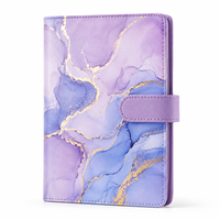 Organisateur en cuir PU personnalisé A6 avec système d'enveloppes pour argent, classeur de budget à 6 anneaux, planificateur rechargeable, boucle pour stylo et emplacements pour cartes