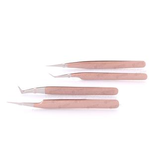 Pince à épiler japonaise en acier inoxydable pour extension de cils droite courbée pointue disponible dans toutes les couleurs pour le type de pointe de volume - Product Image 3