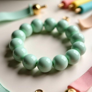 Multicolour Resin <b>Bracelets</b> with Classic Lock Pattern Stretchable Beaded <b>Bracelets</b> for Anniversary Party Wedding Gifts - Product Image 4