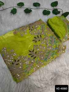 Fabrication indienne et prix de gros vêtements de fête et fonction de mariage Saree avec broderie lourde Séquence Codding Travail Saree - Product Image 6