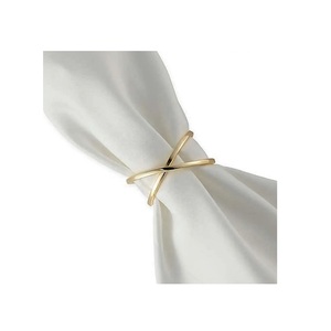 Anillo de servilleta de Metal chapado en oro rosa, diseño de alambre, para decoración de mesa, comedor de boda y restaurante - Product Image 2