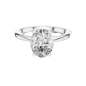 Anillo Solitario Ovalado con Diamante de Laboratorio de 2 Quilates para Mujer, Claridad VVS-VS EF, Oro de 18K, 14K, 10K y Plata 925, Oro Rosa, Amarillo, Blanco - Product Image 3