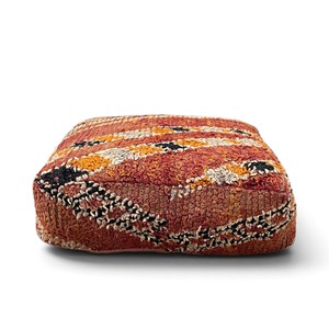 Pouf carré bohème moderne fait main, motif géométrique abstrait, en tissu de coton, coussin de sol, décoration de salle de bain mobile - Product Image 3