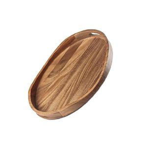 Plateau à café domestique en bois massif Assiette à dessert en bois jetable Finition polie Assiette de rangement pour service à thé en bois simple pour les fêtes - Product Image 2