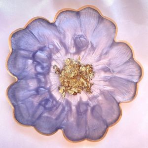 Posavasos Personalizados MFD de Madera, Resina y Mármol con Diseño Floral, Hechos a Mano - Product Image 2