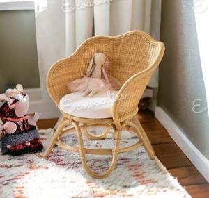 Silla de mimbre natural hecha a mano para niños, sillas de bambú para jardín, dormitorio, habitación de niños - Product Image 3