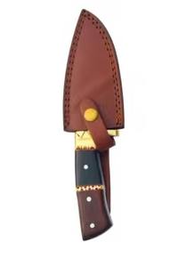 มีดสกินเนอร์เหล็กดามัสกัสทำด้วยมือพร้อมแตรทองเหลือง & ที่จับไม้มีดล่าสัตว์เหล็กกล้าคาร์บอนสูง - Product Image 6