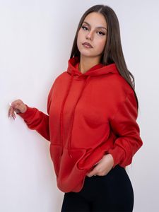Sweats à capuche pour femmes grande taille bleu marine pulls à capuche esthétiques surdimensionnés couleur unie sweats à capuche surdimensionnés pour femmes - Product Image 3