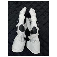 Guantes de Cuero Blancos de Medio Dedo para Invierno, Impermeables, con Función Táctil, para Vela, Motociclismo, Carreras y Conducción Deportiva