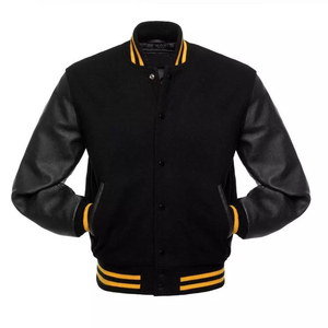 Chaqueta Bomber de Moda para Hombre, Nueva, con Bolsillos Grandes y Mangas de Cuero, Chaqueta de Béisbol para Hombre, Unisex - Product Image 1